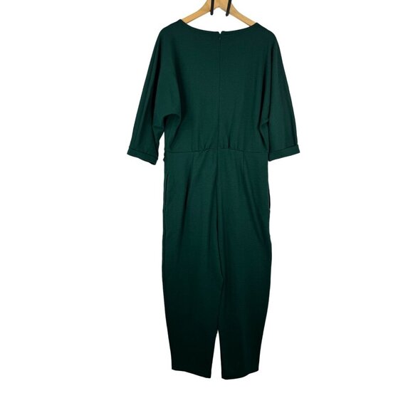 Anthropologie Sutton Pont knit v neck jumpsuit Hunter Green sz L - Picture 3 of 10